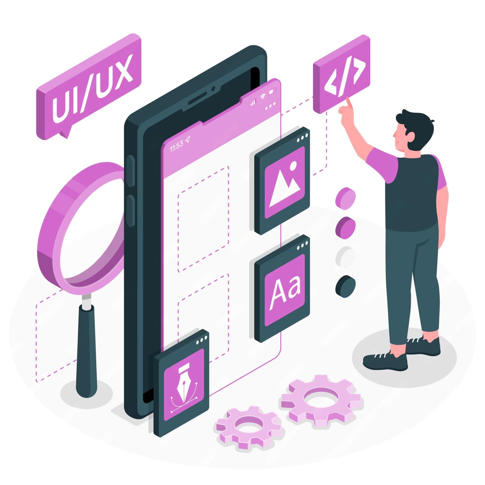 UI/UX Design FAQ Illustration