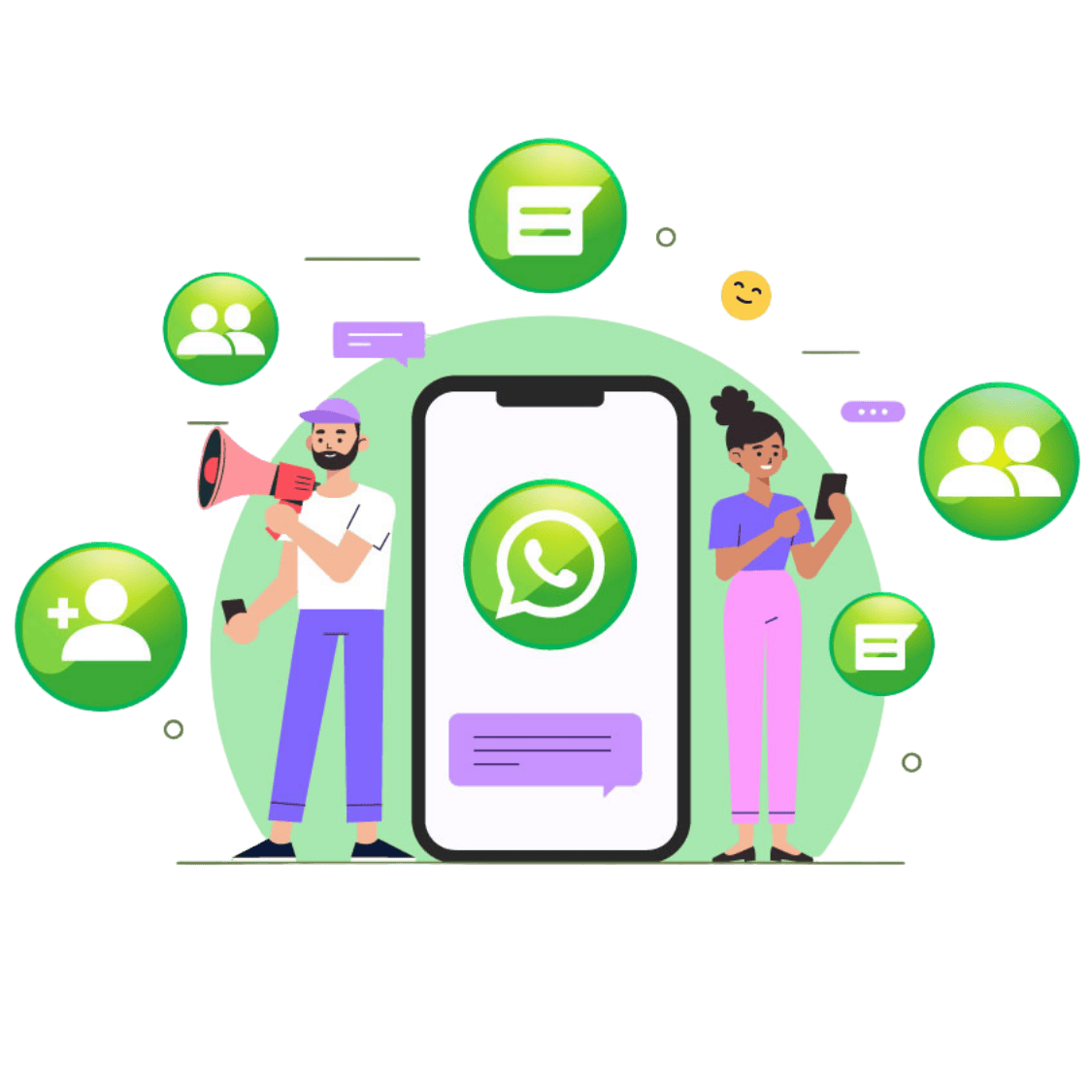 WhatsApp Marketing Illustration